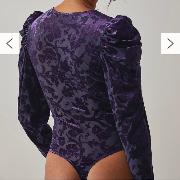 Free People Magic Hour Bodysuit Deep Sea Combo Purple Size Small NWT - Picture 2 of 6